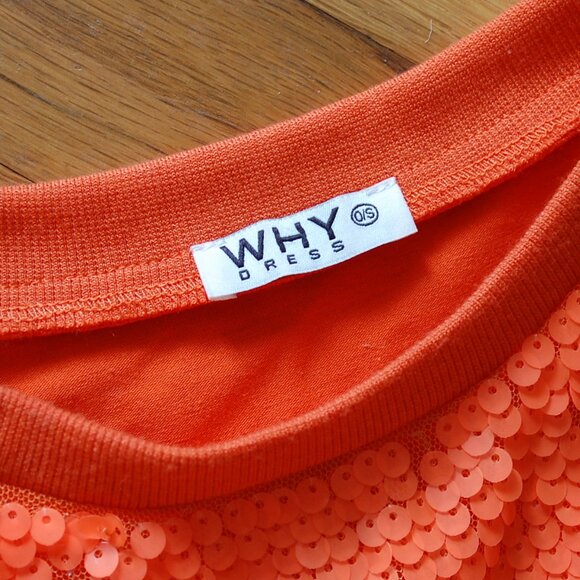 Why Dress One Size Clemson Tigers Orange Sequin Shirt Dress College Game Day - Picture 3 of 6